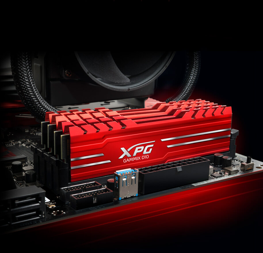 XPG GAMMIX D10 8GB DDR4 3000MHz módulo de Memoria 8 GB, 1 x 8 GB, DDR4, 3000 MHz, 288-pin DIMM, Rojo 