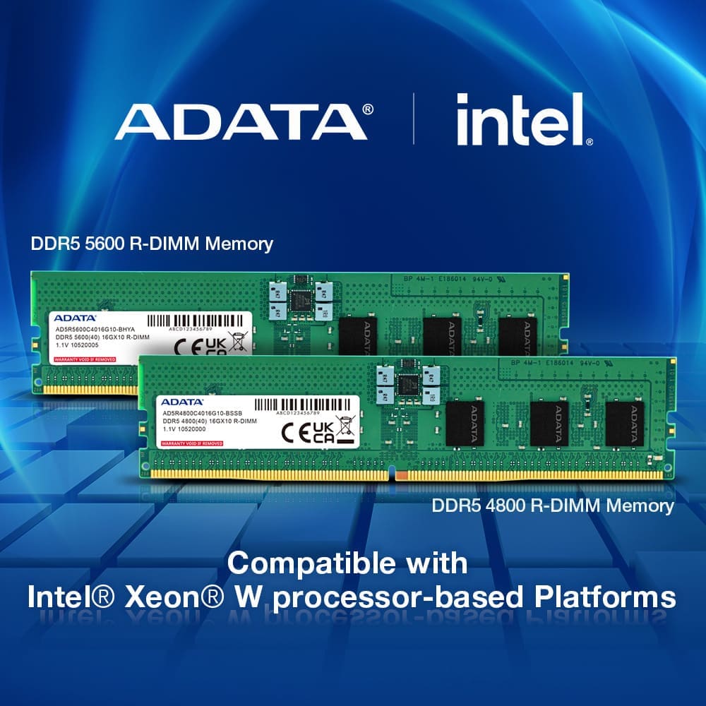 ADATA Leads the Industry in Launching the First Overclocked Memory Module Supporting NEW Intel® Xeon® W processors