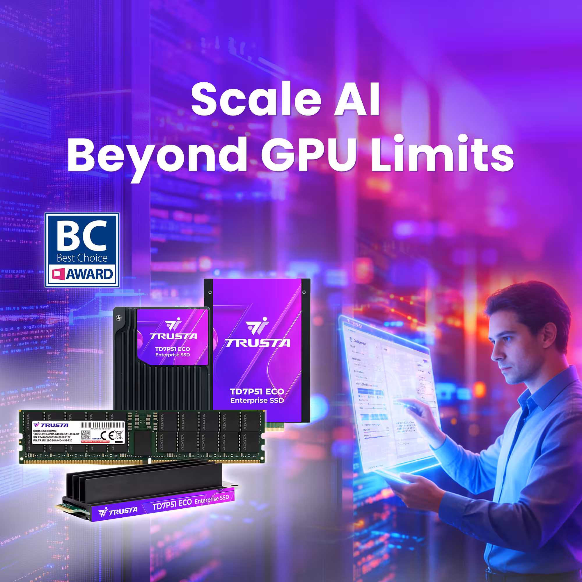ADATA TRUSTA AI Scaler Extended Memory Solution Breaks GPU Limits