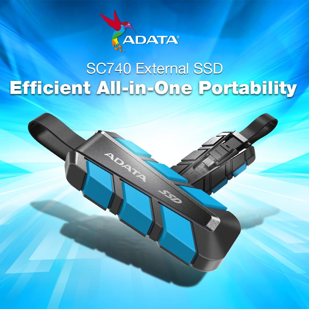 ADATA Debuts Industry First SC740 External SSD with Built-in USB-C Cable