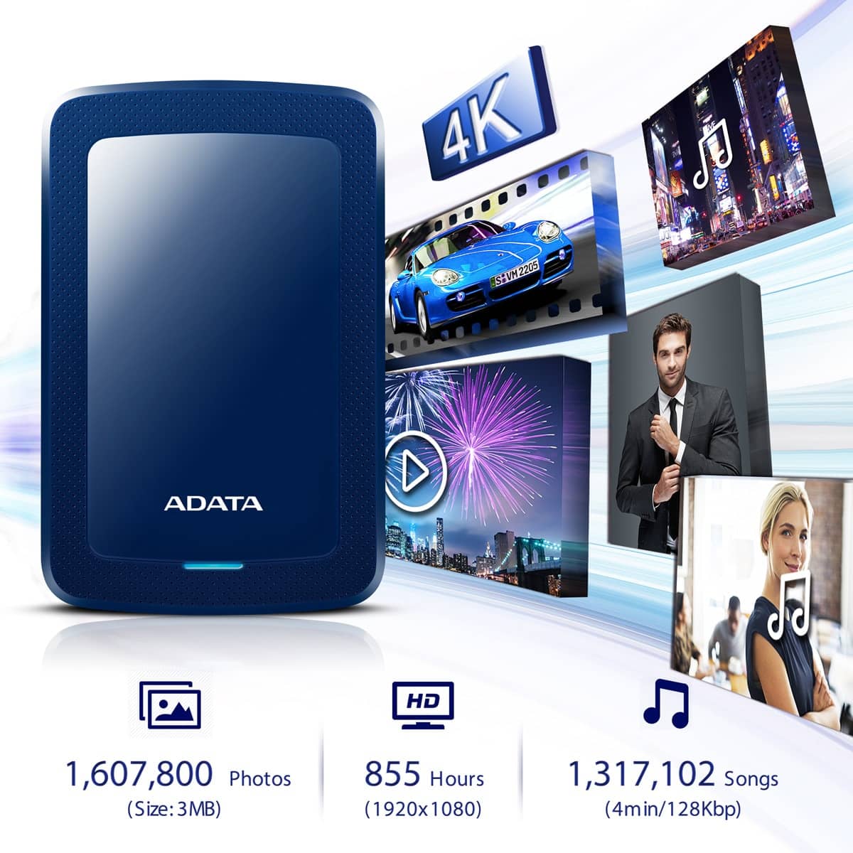 【在庫処分】ADATA HV300 外付け ポータブル HDD 1TB AHV3