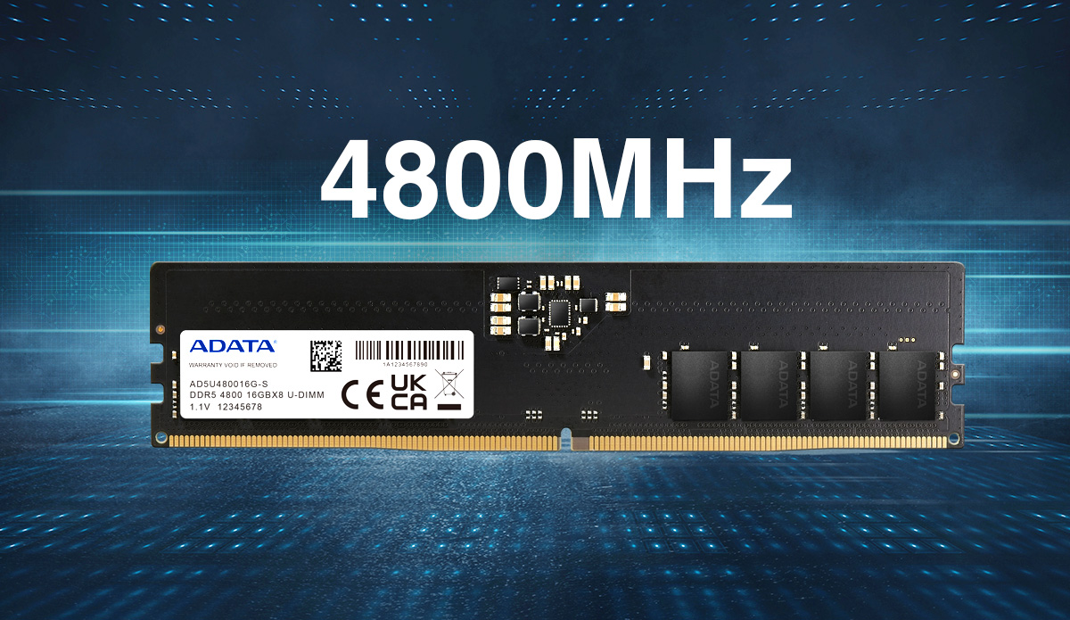 The DDR5-4800 U-DIMM delivers blazing frequencies