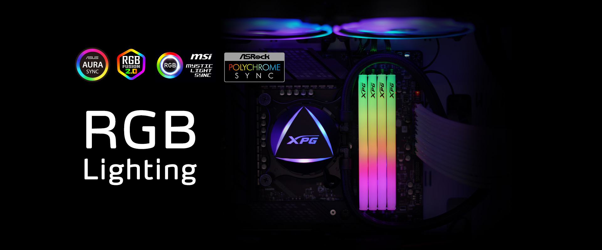 XPG Caster RGB DDR5 6000MHz 32GB (2x16GB) CL40-40-40 PCS-48000 UDIMM  288-Pins Desktop SDRAM Memory RAM Kit (AX5U6000C4016G-DCCARGY)