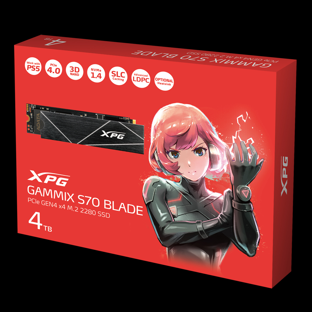 XPG GAMMIX S70 BLADE PCIe Gen4x4 M.2 2280 ソリッドステートドライブ ...