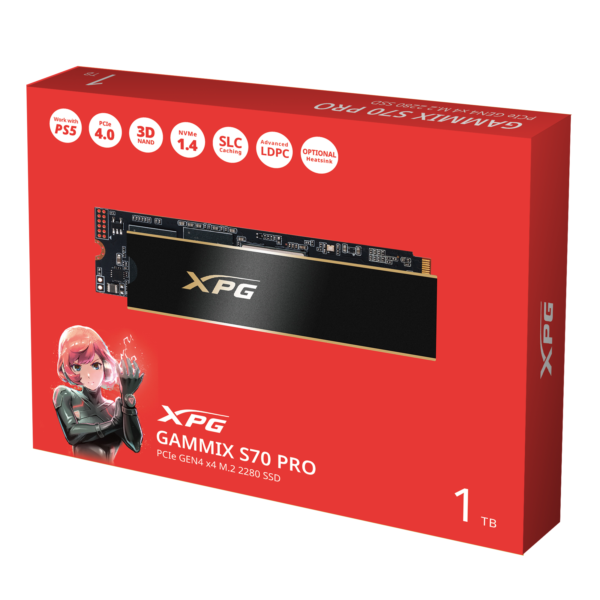 XPG GAMMIX S70 PRO PCIe Gen4 X4 M.2 2280固態硬碟