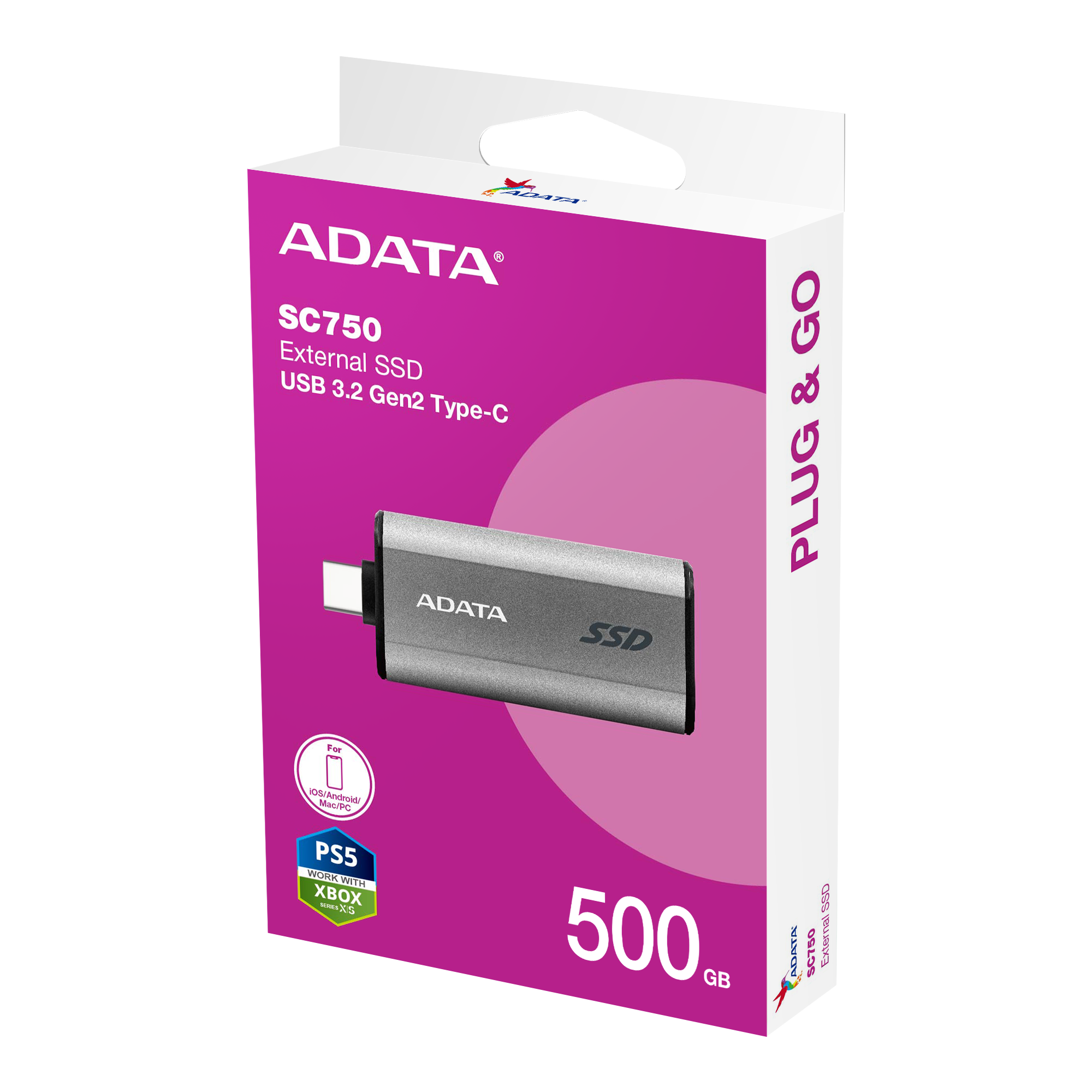 ADATA SC750 2000GB 外付けSSD SC750 External SSD, USB Flash Drive (Japan)
