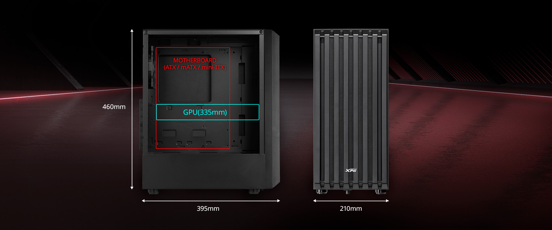 VALOR STORM COMPACT MID-TOWER CHASSIS DIMENSIONS